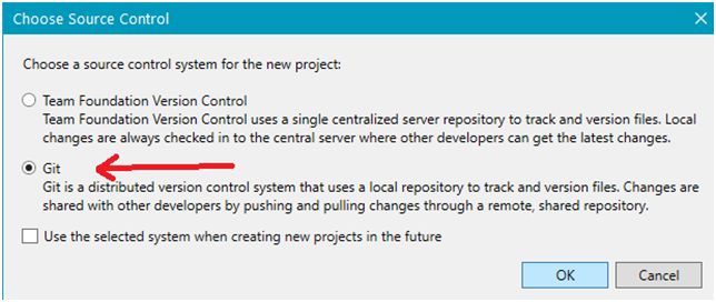Select Git and click OK